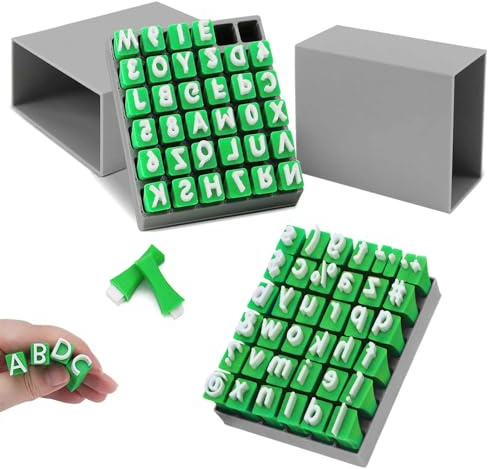 Juego de Sellos de Arcilla del Alfabeto, 2 Cajas Juego de Sellos de Arcilla, 74 Herramientas de Estampado de Alfabetos, Herramientas de Cerámica, para Manualidades, Proyectos de Bricolaje