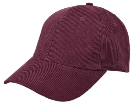 Melegari Berretto Baseball di Velluto a Costa fine, Peter | Puro Cotone | Taglia Unica Regolabile | Autunno Inverno | Uomo/Donna (IT, Numero, 55, 60, Bordeaux)