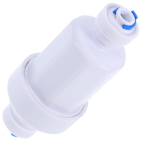 TOBBOMEY Sturdy Stainless Steel Water Filter with 1/4 Quick Connect Fittings, Washable Design and Precision Filtration for Home Use, for Removing Sediment and Sand in Small Kitchen Spaces