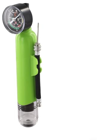 Mini pompa ad aria portatile con manometro, per pallacanestro, calcio, pallavolo, kit di gonfiaggio per palloni sportivi con ago, pompa portatile compatta, blu (verde)