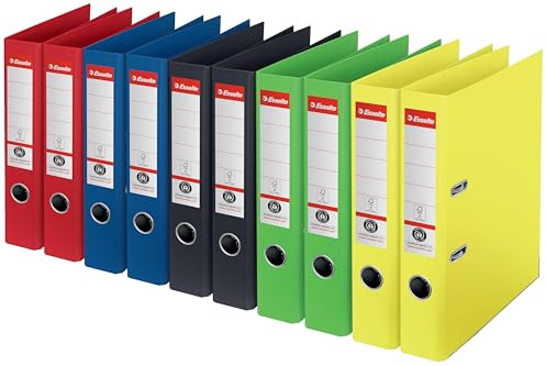 Esselte Archivador con mecanismo de palanca Esselte, cero emisiones de CO2, 100% cartón reciclado, carpetas A4, lomo de 50 mm, colores surtidos, 1 unidad, 627578