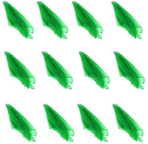 Larcele 12 Stücke Square Dance Jonglieren Schals Party Aktivitäten Zubehör Dekoration WDSJ-02 (Grün)