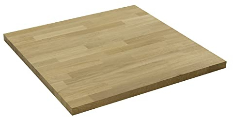 domli Solid Wood Premium Oak Table Top | 600m x 600mm x 27mm | Top Grade European Wooden Large Square Kitchen Dining Tabletop Worktop Desktop Countertop Workstation