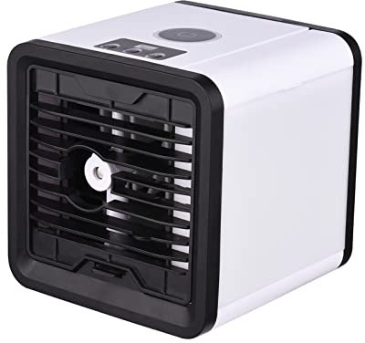 Evaporativ Bärbar oling Fläkt Mini Luftkonditionering Fläkt Personlig skrivbord Luft oler Luftfuktare med 3 vindhastigheter Vattensänka LED-ljus for hemmakontor Utomhus e