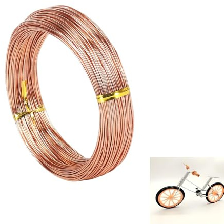 18 Gauge 1mm Copper Aluminum Craft Wire, 45m Flexible Wire for Crafts, Floristry, Jewellery Making & Bead Floral Making