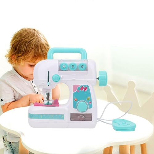 Interesante Máquina de Coser Eléctrica de Juguete para Niños, Mini Máquina de Coser, Manualidades Educativas para Niños a Partir de 4 Años, Regalos de Cumpleaños, Regalos de