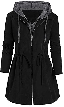 ZTFYKLIN Camisetas Algodon Baratas Sueter Mujer Primavera Gabardina Con Capucha Chaqueta Cuero Granate Cazadoras Vaqueras Mujer Tallas Grandes Chaqueta Mujer Invierno Rebajas Ofertas