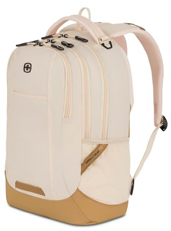 SwissGear Unisex's Cecil 5505 Laptop Backpack, Cream/Warm Sand, 18-inch