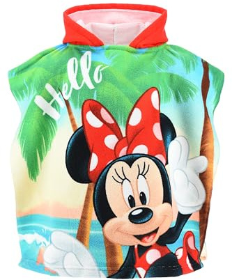 Disney Minnie Mouse Bambina Poncho da Bagno (Rosso,Taglia Unica)