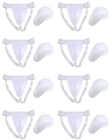 Uikdjgu 8X Tiefschutz Cup Herren, Tiefschutz für Boxen, Kickboxen, Muay, Belüftet, Verstellbar, Karate-Kampftraining M