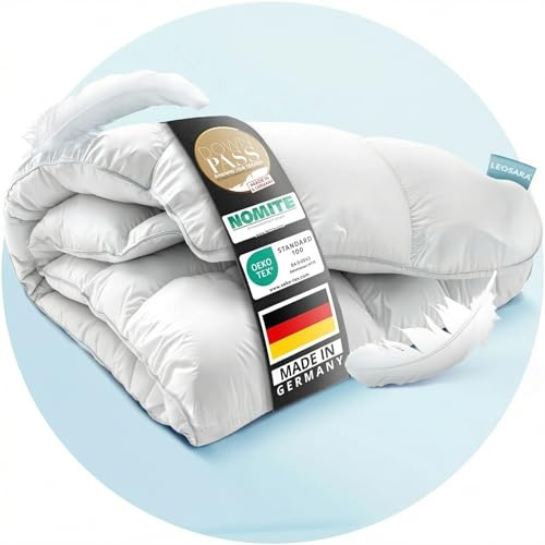 LEOSARA® Feder- und Daunendecke 135x200cm Bettdecke Daunen und Federn - Federbettdecke Oberbett - Schlafdecke Sommer & Winterdecke – (Ganzjahresdecke)