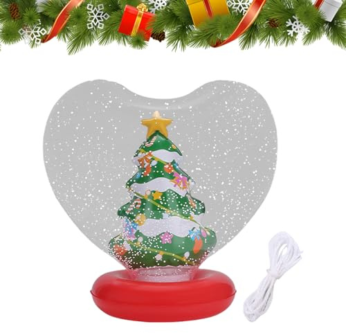 Aufblasbare Weihnachtsdekoration Herz Kugel | Löstagfigur Im Inneren Der Aufblasbaren Kugel | Perfekt Für Garten, Pool, Rasen, Terrass, Strandweg och Außenbereich