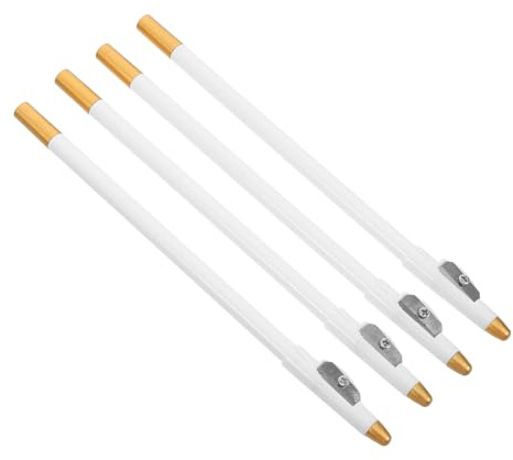 GANAZONO Matite da Bianche Set 4 Temperino, Penna Riempitiva per Barba e Matita per Sopracciglia, Strumenti per Trucco Uomo per Modellare Barba e Chioma