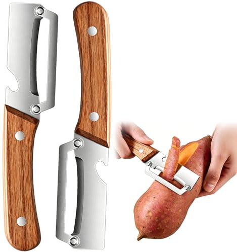 2 piezas de pelador de verduras multifuncional para la cocina, pelador de patatas, pelador con abrebotellas integrado