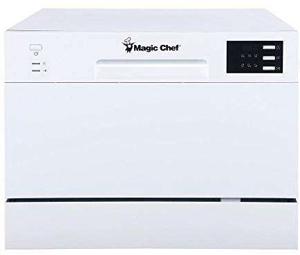 Magic Chef MCSCD6W5 Energy Star 6-Place Setting 6 Plate Countertop Dishwasher, White