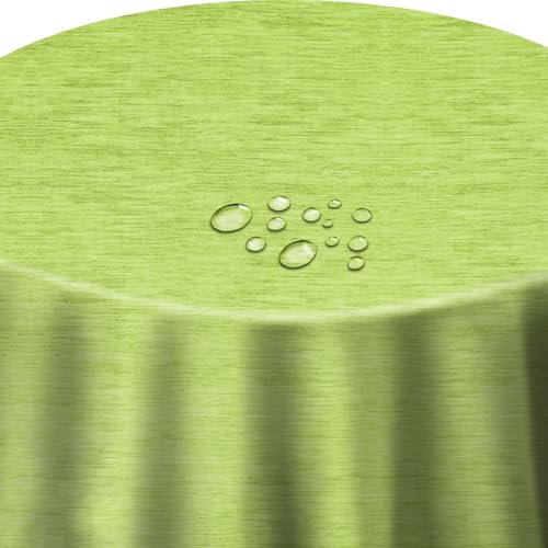 Wachstuch Robuste Leinen Prägung Rund Oval Größe & Farbe wählbar Oval 130 x 180 cm Grün abwaschbare Tischdecke