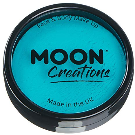 Moon Creations Pro Face & Body Makeup | Turquoise | 36g | Professional Colour Paint Cake Pots for Face Painting | Face Paint For Kids, Adults, Fancy Dress, Festivals, Halloween