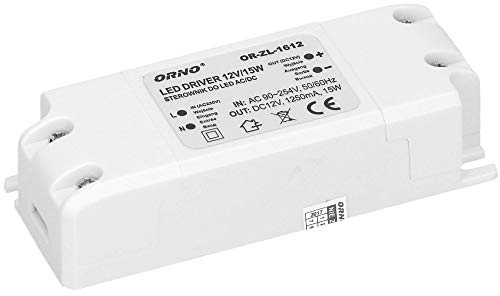 Orno Transformateur LED 12 V (90 V-254 V vers 12 V) pour ampoule LED G4 MR11 MR16 GU5.3 ou pilote (6 W-50 W), IP20