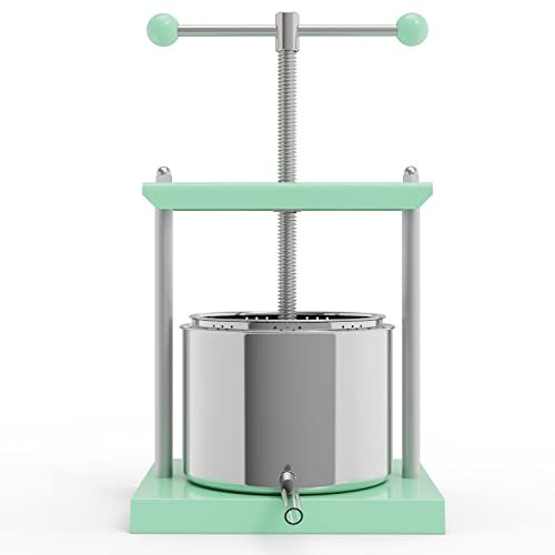 Pressa manuale per tintura di formaggio, erbe, frutta, vino, 1,6 galloni in acciaio inox per succhi, verdura, vino, olio d'oliva