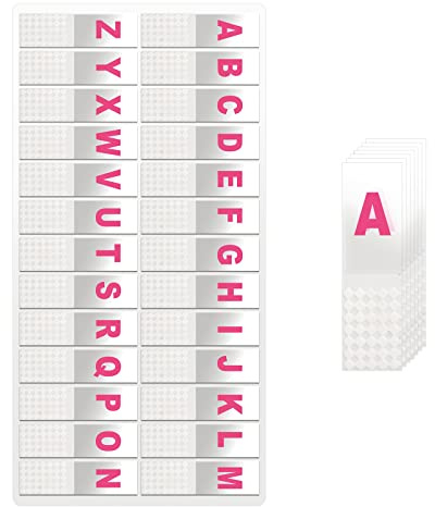 KINBOM 520 Stück Alphabetische Index Tabs, A-Z Selbstklebende Registerregister Transparente Register-Indexstreifen Alphabetische Dateiführungen für Ordner Bücher Notizbücher