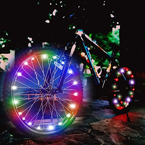 balabaxer LED vattentät cykelhjullampa, nattcykling cykel hjullampa, 3 belysningslägen, enkel installation (med batteri)