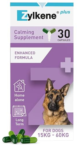 Zylkene Plus Calming Supplement for Large Dogs (30kg-60kg) 450mg | Promotes Relaxation in long-term challenging situations: New Baby, Home Alone, Moving house | Easily administered | 30 capsules