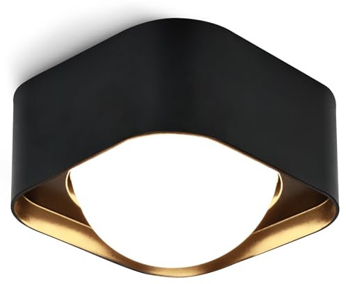 BOYIR LED Aufbaustrahler Flach Aufbauspot Schwarz LED GX53 6W Aufputz 230V Aufbauleuchte Warmweiß 3000K Deckenspots 550LM Spots Deckenleuchte Ø100x63mm Deckenlampe