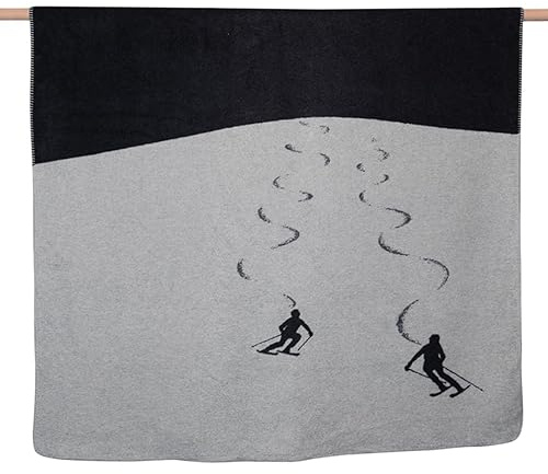 David Fussenegger [W0724] Wohndecke Skifahrer anthrazit, 200x150 cm
