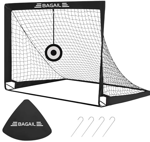 Bagail Football Goal, Pop up Football Net with Target Goal, Ground Pegs and Portable Carry Bag, Easy to Assemble, Ideal for Garden Training and Recreational Matches