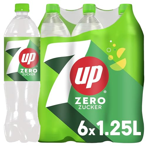 7UP Zero, Zuckerfreie Limonade mit Zitronen- und Limettengeschmack in Flaschen, EINWEG (6 x 1.25 l)