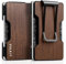 VULKIT Porte Carte Homme avec Pince à Billets Portefeuille Homme Mince RFID Anti Piratage Porte Carte Bancaire Metallique Rigide, Grain de Bois