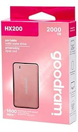 goodram - SSD Externe - HX200 - USB Type C + A - Interface USB 3.2 Gen. 2 Haute Vitesse - pour PC, Ordinateurs Portables, Smartphones - 2TB - Rose Gold