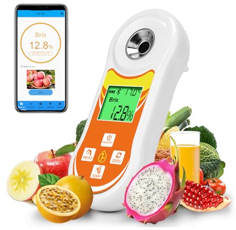 Rifrattometro Brix intelligente, tester Brix digitale YINMIK (0-60%), misuratore zucchero con ATC, metro Brix portatile per frutta, produzione casalinga di vino e birra, caffè, succo, cibo, verdura