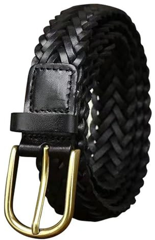 YRSHENG Cinturón De Cuero Trenzado Para Hombres Mujeres, Tejida A Mano Cinturones Con Hebilla De Metal Dorado Para Jeans, Pantalones Y Vestidos