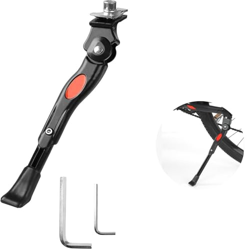 YUNYU Bicycle Kickstand, Adjustable 24-28 cm, Universal Aluminium Alloy Stand Support for Mountain and Road Bikes
