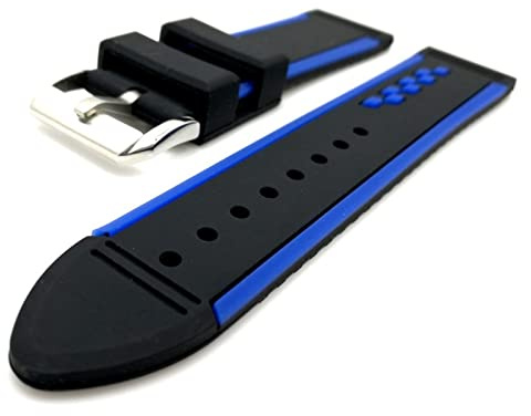 DSGVFNE 20mm 22mm dubbel färgglada Watchband Silicone Rubber Watch Straps Waterproof Sport for kvinnor Herrklocka '