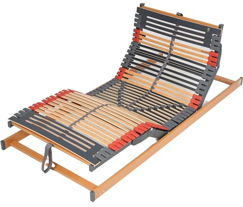 FMP Matratzenmanufaktur 7 Zonen Lattenrost Rhodos EcoMove EL - Kopf- und Fußteil elektrisch verstellbar 44 Leisten Lattenroste Größe 80 x 190 cm