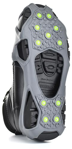 Winter Walking Easy Spike Ice Cleat, Lightweight Industrial Strength Traction Aid for Walking on Snow and Ice, Size Medium (1 Pair)