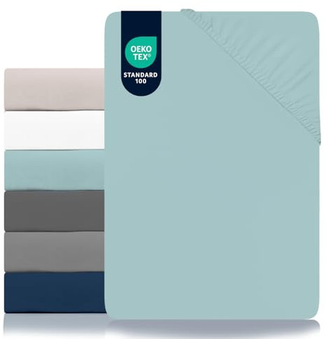 Dreamzie - Spannbettlaken 180x200cm - Mikrofaser Oeko TEX Zertifiziert - 100% Polyester - Spannbetttuch 180x200 - Türkisblau