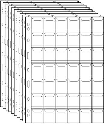 Porta Monete Portaoggetti Timbro Tasche Timbro in Plastica Protezione valuta Moneta Rifornimenti di raccolta monete 10 Fogli (42 Tasche)