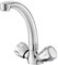 BATHWEST Compact Kitchen Sink Tap, Dual Knob 360° Swivel Solid Brass Chrome Modern Tap 1027