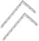 2 Stück 90 Grad Lineal Edelstahl L-förmiges Winkellineal Metall Quadratisches Lineal Edelstahl L Lineal Doppelseitenskala für Tischler, Ingenieure, Handwerker, Vermessung, Baufeld (300 mm x 150 mm)