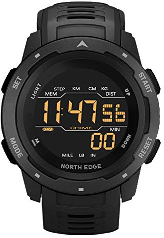 Montre de Sport électronique extérieure Multifonction Montre-Bracelet numérique avec podomètre Compteur de Calories chronomètre 50M Montres étanches pour Courir la Natation