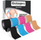 Gotaqery Kinesiology Tape (4 Rolls Pack), Waterproof Elastic Muscle Support Tape for Exercise, Sports & Injury Recovery, Breathable & Latex Free, 5cm x 5m Per Roll