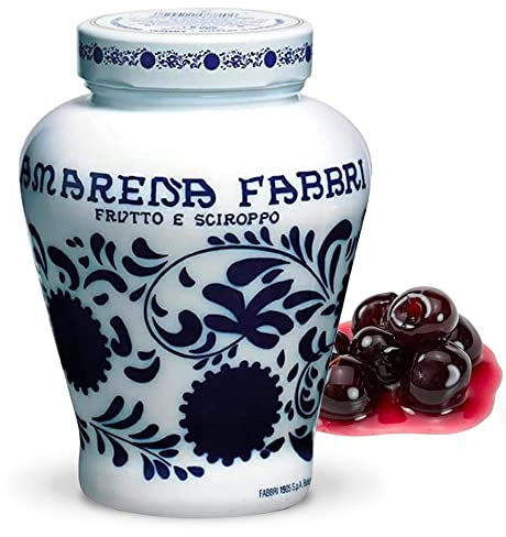 Cerises Amarena Fabbri - Pot traditionnel 600 g. - La référence des cerises Amarena en Italie depuis 1915. l'ingrédient parfait pour sublimer toutes les préparations sucrées et salées