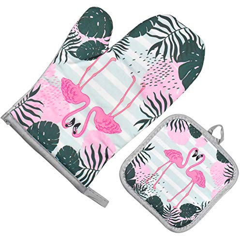 Natuce Set di guanti da forno e presine,Presine e Guanti da Forno,Set di Guanti da Forno Resistenti al Calore,Guanti da forno resistenti al calore e presine,per Cucina,BBQ Barbecue,Grill