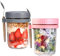 Bocguy 2er Set 400ml Overnight Oats Gläser, Glas Müslibecher to go mit Löffel und Deckel, Overnight Oats Behälter Joghurtbecher to go für Müsli Jogurt Porridge Milch Früchte, Grau und Rosa