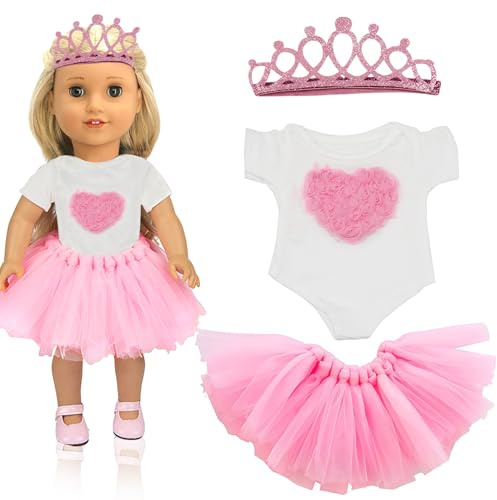 Abbigliamento per bambole, 43 cm, per bambole, set di vestiti, abbigliamento e abbigliamento, regali per ragazze (amore) (A)