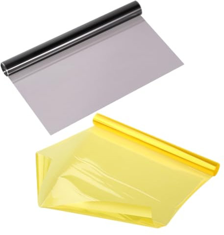 SOLUSTRE Nebelscheinwerfer-tönungsfolie 30 X 120 cm 2 Stück -tönungsfolie Schutzband Gelb Hellschwarz Selbstklebend