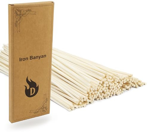 Iron Banyan 120PCS Reed Diffuser Sticks 7.5in/19CM Natural Rattan Wood Stick Diffuser Reeds Replacements Sticks for Home,SPA (Natural)